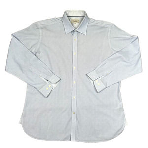 TED BAKER Endurance Men's Button Down Dress Shirt Blue/White Size 17 34/35 $129